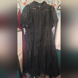 English Factory Black Sheer Checkered Dress